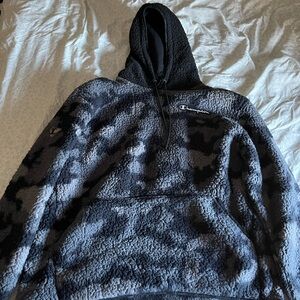 Champion Black and Gray Sherpa Hoodie